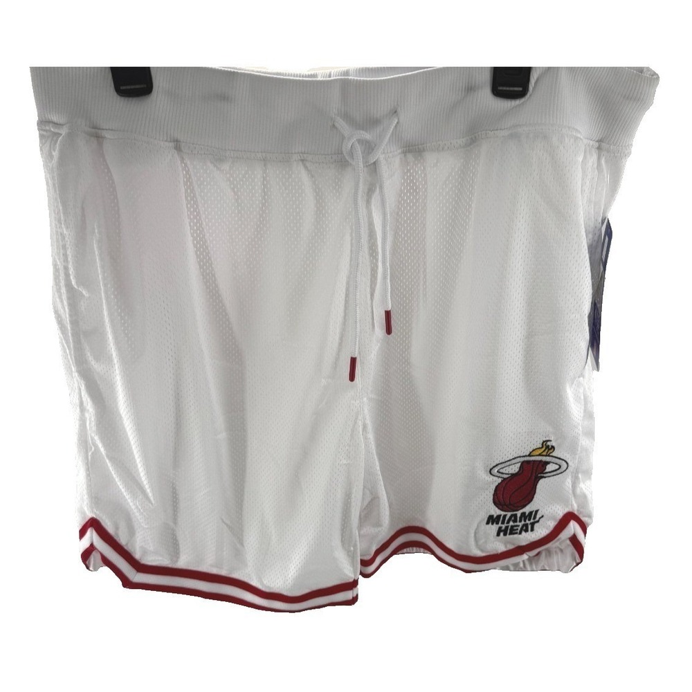 Ultra Game NBA Miami‎ Heat Heritage Basketball Shorts Mens XL White Mesh New